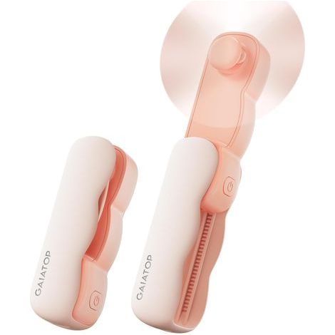 Gaiatop Mini ventilateur portable à main rechargeable par USB à 3 vitesses - Petit ventilateur personnel de poche pour maquillage et cils - Cadeau idéal pour la plage/le voyage - Rose (1/5)