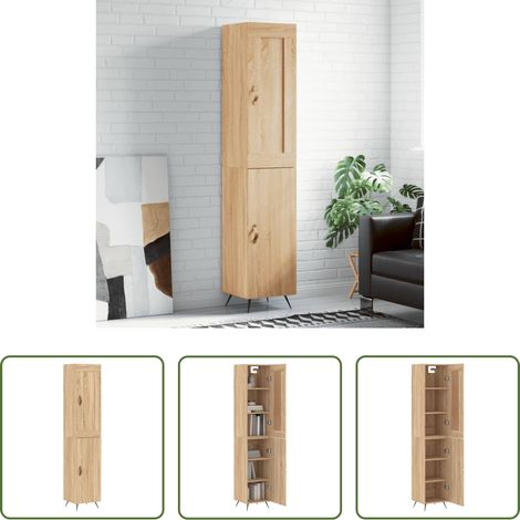 Hochschrank - Highboard Sonoma-Eiche 34,5x34x180 cm Holzwerkstoff (1/5)