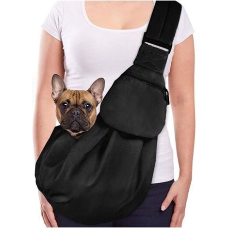 Black Pet Carrier Bag, Waterproof Shoulder Bag for Dogs and Cats, YMYNY Sling Bag (1/4)