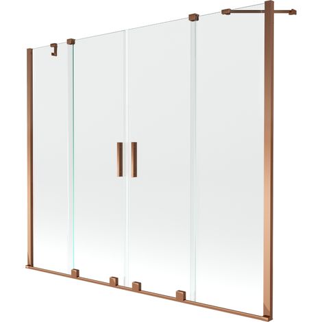 Paroi de baignoire coulissante à 2 volets Velar Duo 190 x 150 cm, transparent, or rose - 896-190-000-02-60 (1/5)