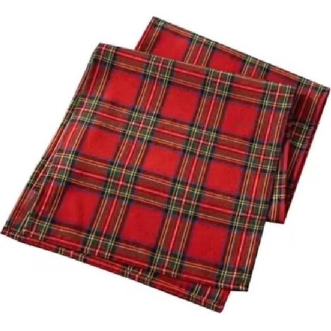Chemin de table en polyester et coton à motif écossais rouge - Chemin de table pour hôtel, restaurant, fête, festival, Noël (30 x 180 cm) (1/5)