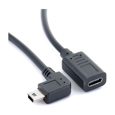Lade- und Datenadapterkabel für Mobiltelefone, Tablets, Kameras, Mini5p-Stecker (rechtwinklig) auf Typ-C-Buchse (T-Anschluss). (1/5)