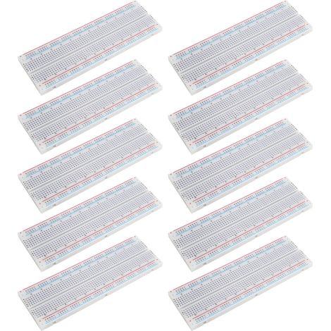 10 planches d'essai sans soudure ABS 830 points, 5,6 x 16,5 x 0,85 cm, pour tests et expériences électroniques (1/5)