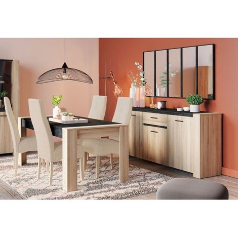 ENSEMBLE TABLE ET BUFFET - SHEFFIELD - CHENE KRONBERG SIDEWALK - DEMEYERE