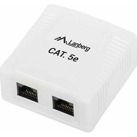 Lanberg OU5-0002-W cat.5E 2X Presa RJ45 per montaggio superficiale