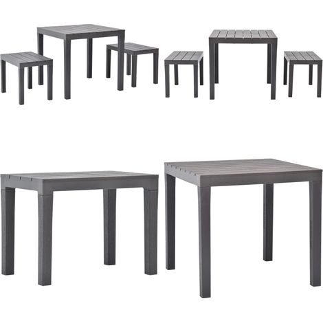 Gartentisch mit 2 Bänken Kunststoff Braun - Gartentisch - Gartenbank - Gartenmöbel Set - Outdoor Möbel - Essbereich Draußen - Home & Living (1/5)