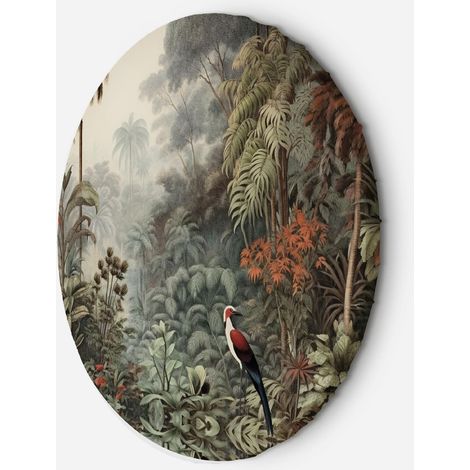 Tableau sur toile Image circulaire Plantes dans une jungle tropicale 80x80 (1/5)