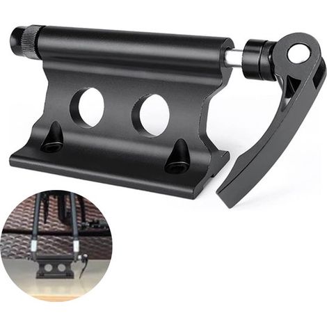 Abrazadera de horquilla de bicicleta, Aluminio, Soporte portátil para bicicleta, Retenedor de soporte de rueda delantera, 1 unidad negra (1/5)