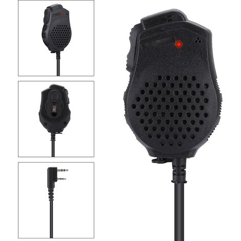 Microphone haut-parleur portatif haute sensibilité avec double bouton PTT pour talkie-walkie Baofeng série UV-82 (1/5)