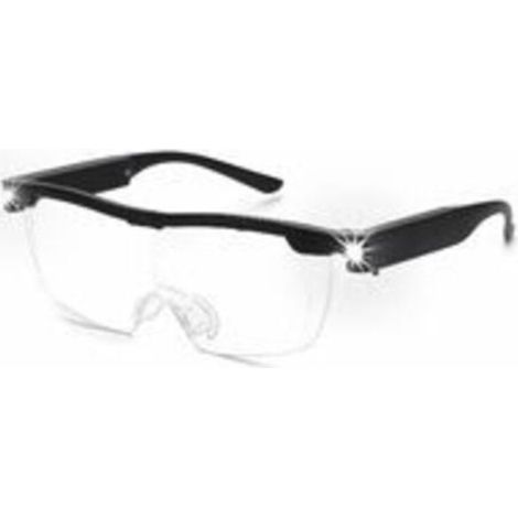 1PC Lunettes loupes 160 % avec lumière LED rechargeable - Lunettes grossissantes puissantes - Lunettes mains libres pour travail rapproché, artisanat, bijoutiers, lecture, loisirs