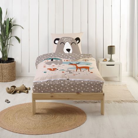 Caradou® Parure de lit enfant 90x190cm avec couette Forêt (1/5)