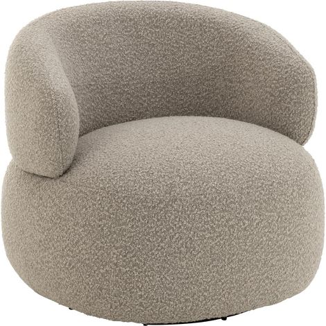 Fauteuil Pivotant Rond "Cosy" 85cm Taupe (1/5)