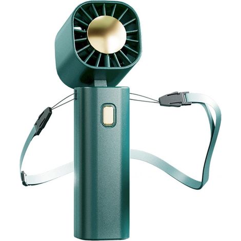Ventilateur USB rechargeable, mini ventilateur de bureau, autonomie de 3 à 6 heures, silencieux, pliable et portable, 3 vitesses, idéal pour le bureau et les voyages.-AquaForge (1/5)