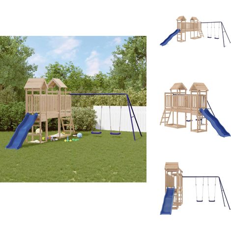 Aire de jeux d'extérieur bois de pin massif - Jeux D'extérieurs - Aire De Jeux - Jardin Enfant - Toboggan - Balançoire (1/5)