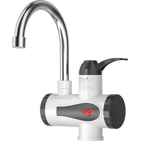 Robinet Chauffe-Eau Électrique Sans Réservoir - Affichage Numérique LED - Rotation 360° - Chauffage Rapide - Pour Cuisine et Salle de Bains - 1 Pièce (1/5)