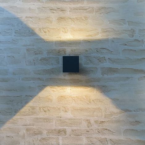 6-W-LED-Außenwandleuchte – entspricht 60 W – wasserdicht (IP65) – anthrazitgraues Aluminiumgussgehäuse – Farbtemperatur: 3000 K (1/5)