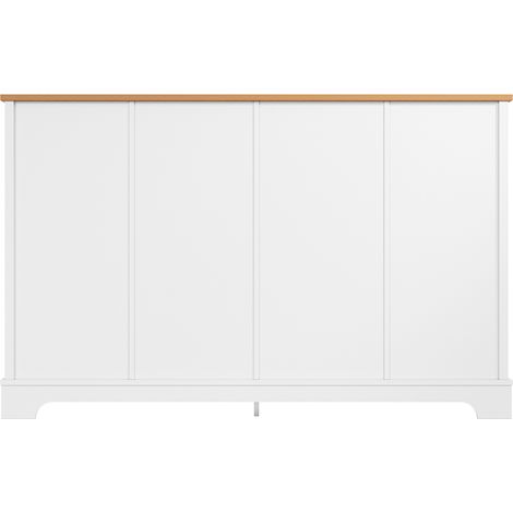 Moderner Sideboard-Schrank mit 6 Schubladen in Weiß und Naturholzoptik 120 x 40 x 76 cm (1/5)