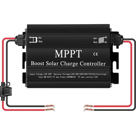 Regulateur de Charge Solaire MPPT, Contrôleur de Charge Solaire MPPT Boost 400W 24V 36V 48V 60V 72V Régulateur de Tension de Véhicule électrique (1/5)