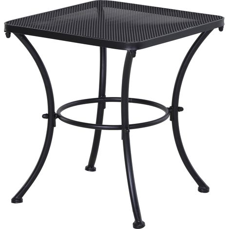 Mesa auxiliar de jardín negra 45 x 45 x 50 cm de metal HOMVRA (1/5)