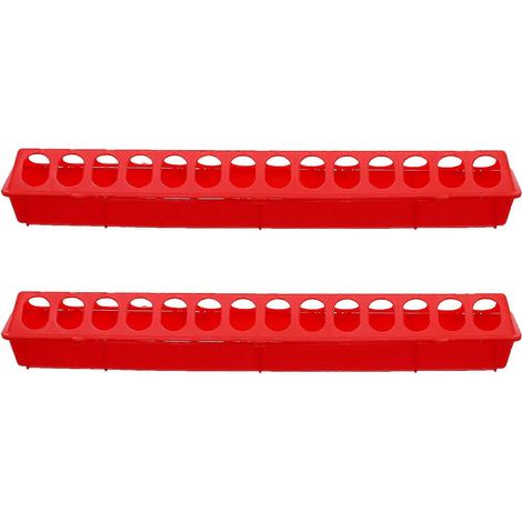 2 récipients en plastique pour distributeur de nourriture pour oiseaux, petite mangeoire pour volailles, bols pour perroquets, cailles et canetons (1/5)