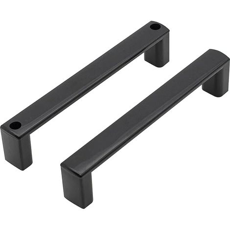 Set maniglie per porta doccia dentro-fuori nero opaco design squadrato