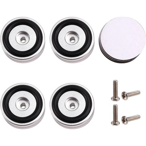 Lot de 4 pieds isolants HiFi pour platine vinyle, pointes de découplage, patins audio pour amplificateur/enceinte/platine vinyle, 40 x 15 mm, argentés (1/5)