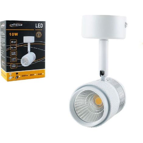 TRADE SHOP - Applique Led Cob 10w Faretto Staffa Orientabile Lampada Soffitto Parete F10w-1a - -Bianco Naturale - (1/3)