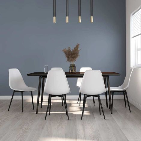vidaXL Sillas de comedor 6 unidades blancas PP (1/5)