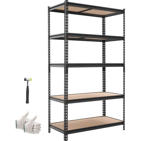 Étagère de Rangement, 5 Niveaux Réglables, Étagère Charge Lourde Modulable 1025x517x1813 mm, Capacité Charge Totale 1134 kg, Rayonnage Métallique pour Garage, Entrepôt, Cave, Atelier et Cuisine (1/5)