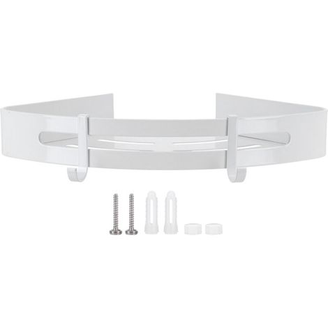 Étagère en aluminium monocouche de salle de bains d'hôtel de panier triangulaire de toilette blanche pour (1/5)