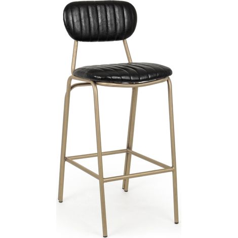 Chaise de bar acier noir et doré Addy hauteur d'assise 73 cm (1/5)