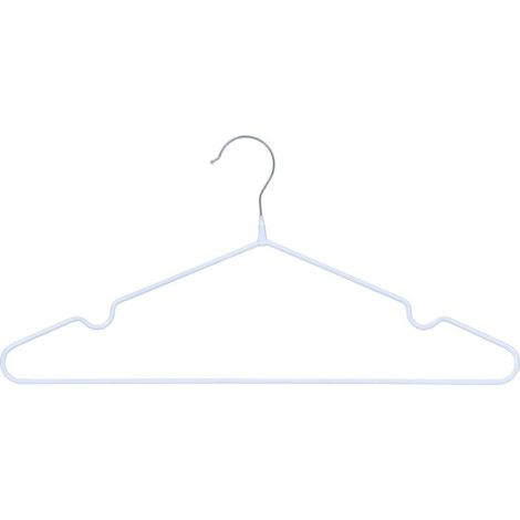 Cintres Sascha blancs 20 antidérapants gain de place métalliques avec crochet rotatif fins pour pantalons et jupes design léger et compact idéal pour l'organisation de votre garde-robe (1/5)