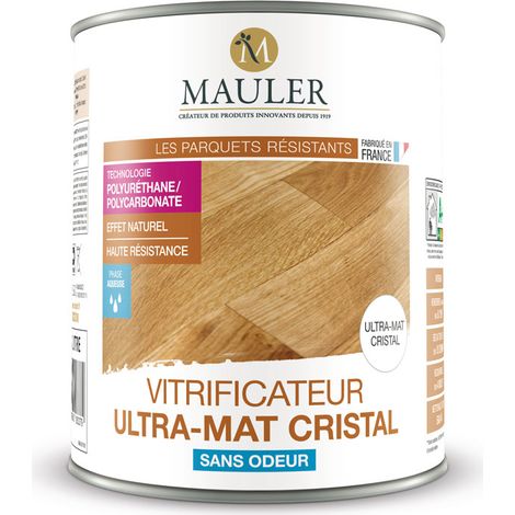 Vitrificateur parquet et escalier 1L ultra mat incolore – Protection contre abrasion et chocs – Biosourcé, sans odeur – Fabrication française – 1919 By Mauler