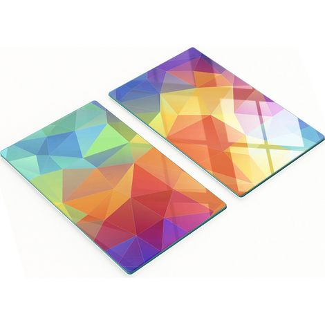 Tableros de vidrio duraderos y elegantes con dise帽o geom茅trico de 2x30x52 cm.