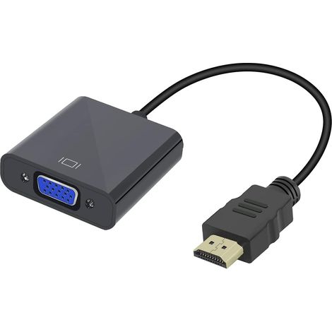 Adaptateur HDMI vers VGA 1080p Actif (mâle vers Femelle) Convertisseur pour PC, Moniteur, projecteur, HDTV, Xbox (noir1) (1/5)