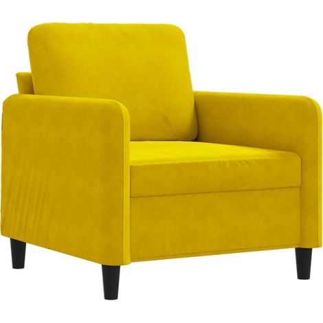 vidaXL Poltrona Giallo 60 cm Velluto (1/5)