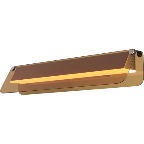 Maytoni Flat Lampada da parete moderna a LED integrata da 43 cm, nera, 3000K, 1150 lm, paralume ambra (1/5)