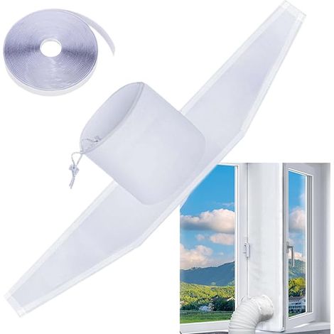 Kit de joint de fenêtre portable pour climatiseur – Isolé, kit d'aération de fenêtre, protection échange d'air résistant aux intempéries, économe en énergie, sèche-linge, refroidissement d'appartement (1/5)