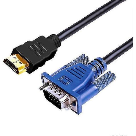 1,5 m HDMI-zu-VGA-Kabel, störungsfrei, hohe Bildqualität, HDMI-Stecker auf VGA-Stecker-Konverter für Desktop-Computer (blau) (1/5)
