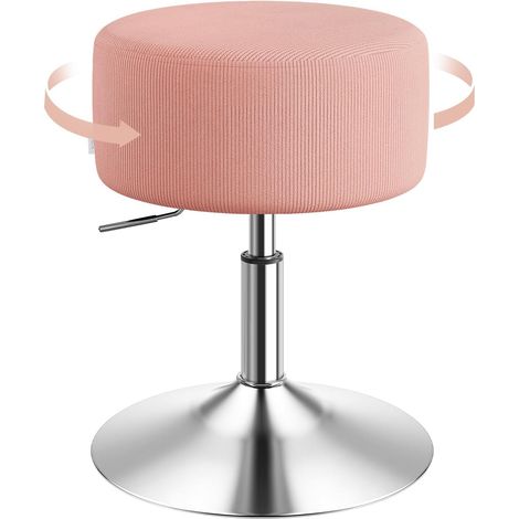 WOLTU 1x Height Adjustable 360° Padded Swivel Chair Comfortable Upholstered Seating Office Workshop Salon, Rosa (1/5)