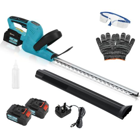 Outsunny Cordless Hedge Trimmer with Brushless Motor, Blue (1/5)