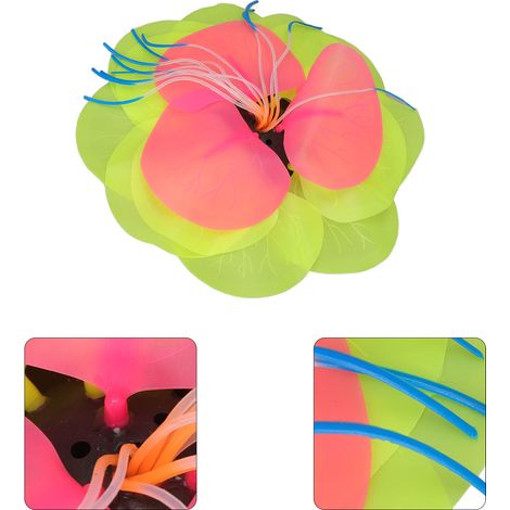 Décoration Aquarium en Silicone Fleur de Lotus Fluorescente Jaune Plantes Aquatiques Artificielles pour Décoration de Piscine-AUTRES (1/5)