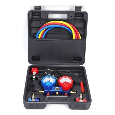 2 Way Manifold Air Conditioning Pressure Gauge for R134a R22 R12 R404A R410A R502 with Box (1/5)