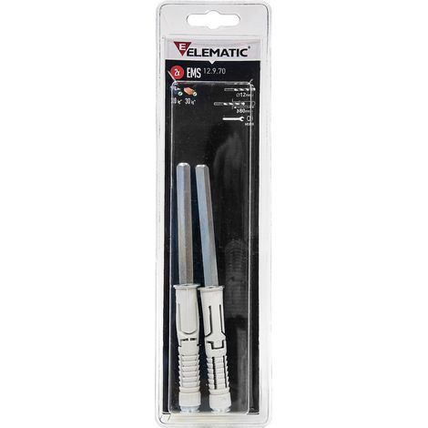 cf 2 pz Elematic EMS tasselli per fissaggio mensole 12x9x100 mm tassello (1/2)