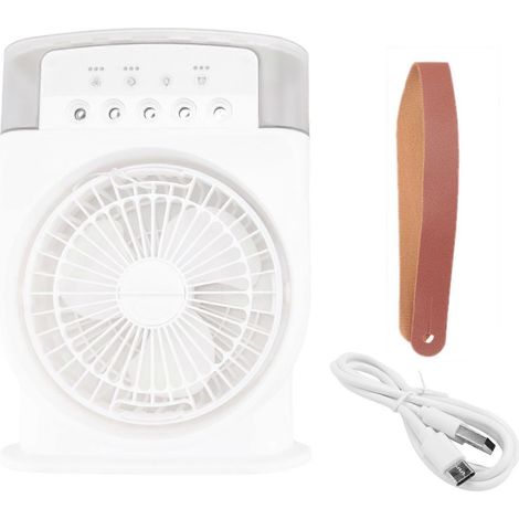 Climatiseur ventilateur USB personnel air refroidisseur mini humidificateur misting avec 7 colors LED lights blanc (1/5)