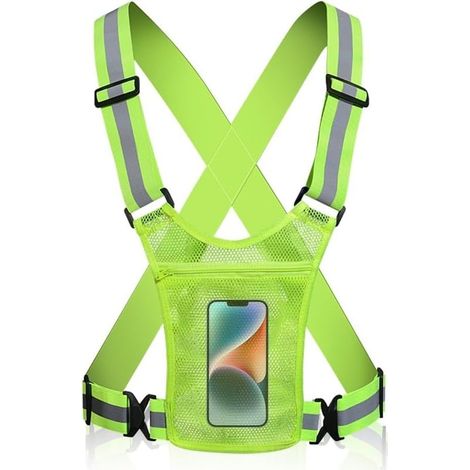 Gilet Réfléchissant Gilet de sécurité Forte Visibilité Gilet Fluorescent de Sécurité pour Femme et Homme Gilet de Sport Haute visibilité pour Jogging Randonnée (1/5)
