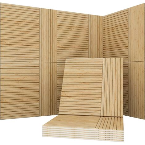 Panneaux acoustiques (6 pièces), panneaux décoratifs muraux, panneaux de décoration murale pour la maison, panneaux d'isolation phonique (60 x 60 cm)