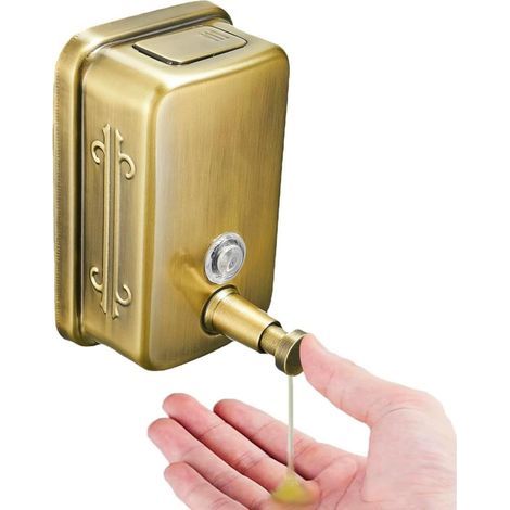 Distributeur de savon mural pour salle de bain, cuisine, marché, hôtel, restaurant (1000 ml)en bronze (1/5)