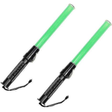 Bâton de signalisation de 43 cm avec feu de signalisation LED - Lot de 2 - vert (1/5)