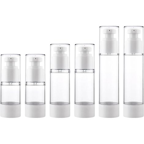 6 Pièces Airless Flacon Pompe Vide, Flacons à Pompe Sans Air Vides, Vide Airless Pompe Bouteilles, Flacon à Pompe Vide Airless, Flacons de Lotion Sous Vide pour Lotion Fondation, 15/30/50 ml (1/5)